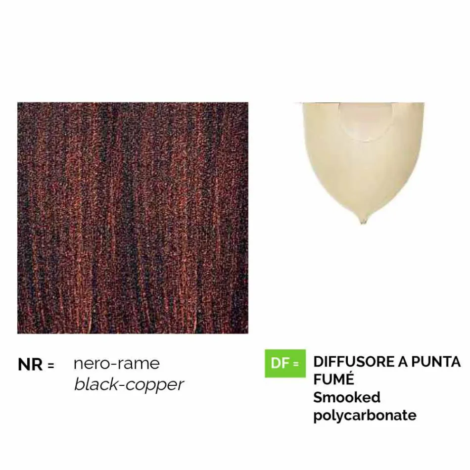 مصباح سقف للحديقة مصنوع من الألومنيوم المصبوب في إيطاليا، أنوسكا Viadurini