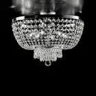 مصباح سقف من الحديد والذهب مرصع بأحجار الراين، صنع في إيطاليا، للديكور الداخلي - النمسا Viadurini