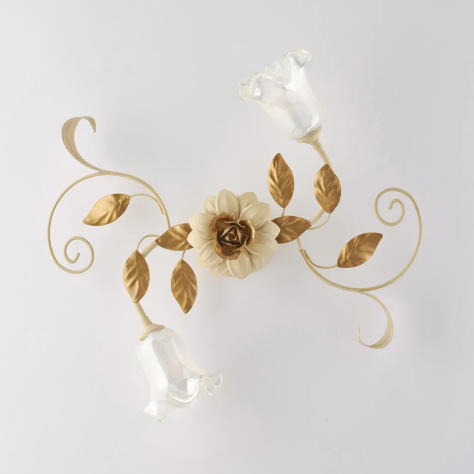 مصباح سقف من الحديد المطلي باللون العاجي، صنع في إيطاليا، للديكور الداخلي - مراكش Viadurini