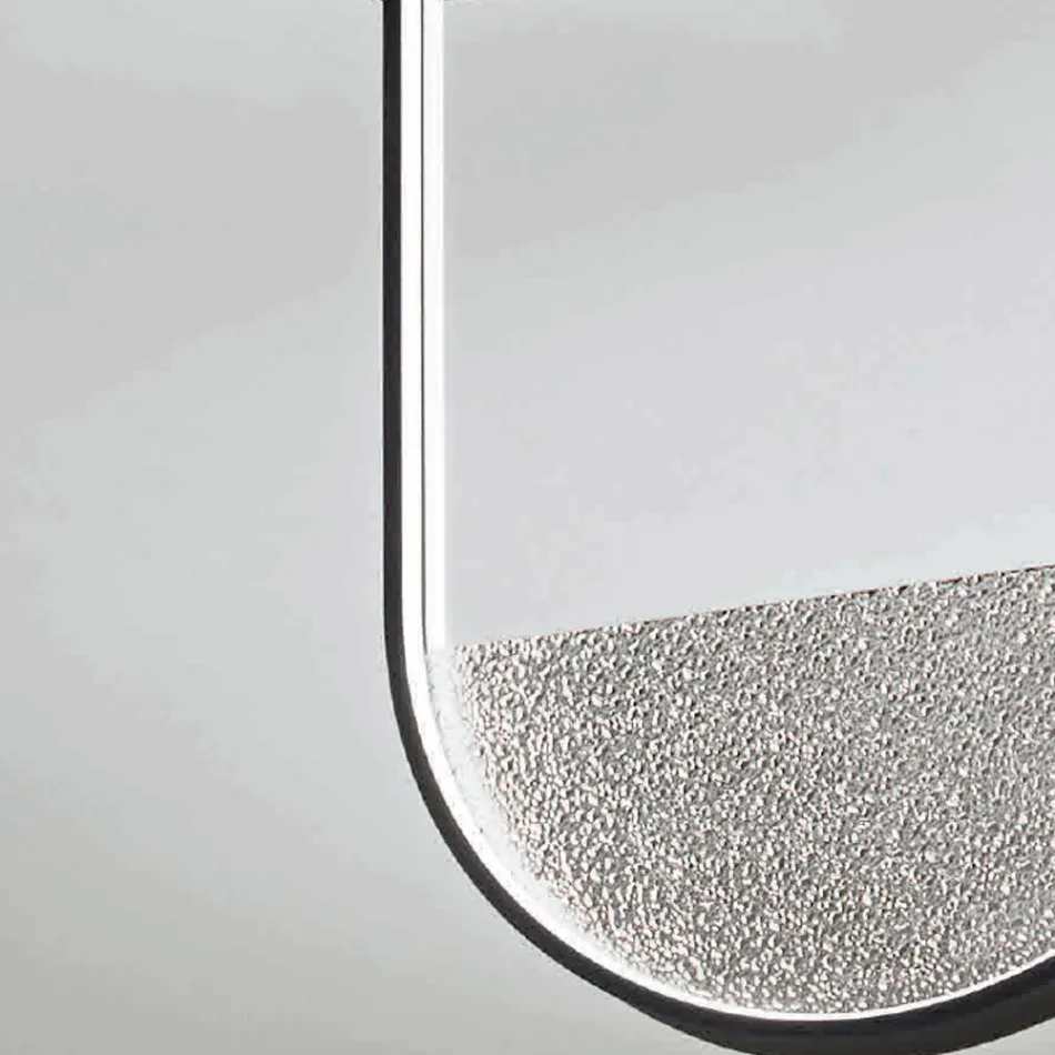 مصباح سقف من المعدن المطلي مع ملحق قابل للإزالة من الزجاج الحبيبي - كاتالبا Viadurini