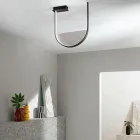 مصباح سقف من المعدن المطلي مع ملحق قابل للإزالة من الزجاج الحبيبي - كاتالبا Viadurini