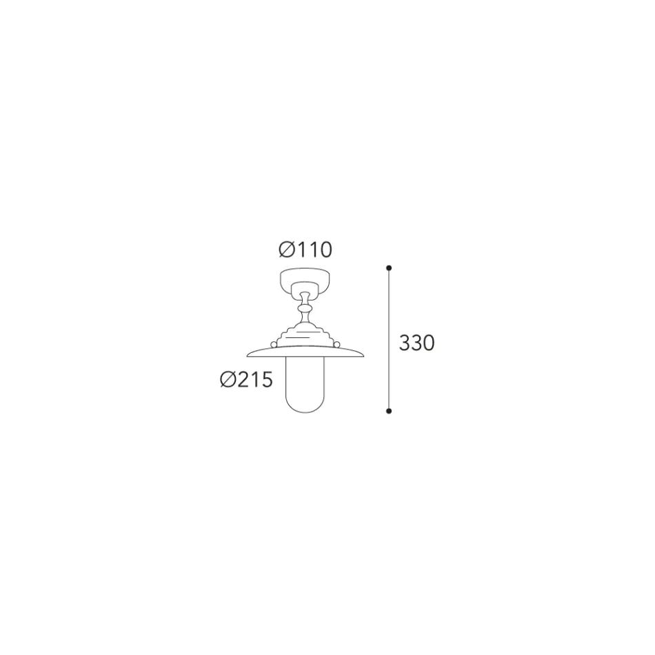 مصباح سقف خارجي عتيق من النحاس الأصفر، زجاج شفاف IP44 - إلفيكو Viadurini