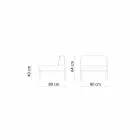 كرسي بذراعين مركزي قابل للتعديل للاستخدام الخارجي مصنوع من المعدن والقماش، صنع في إيطاليا - كولا Viadurini