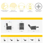 كرسي رفع بمحركين ووظائف رفع/استرخاء/سرير، صنع في إيطاليا - جورجيا Viadurini