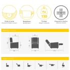 كرسي رفع مزود بوظائف الرفع والاسترخاء والسرير، صنع في إيطاليا - تاليتا Viadurini