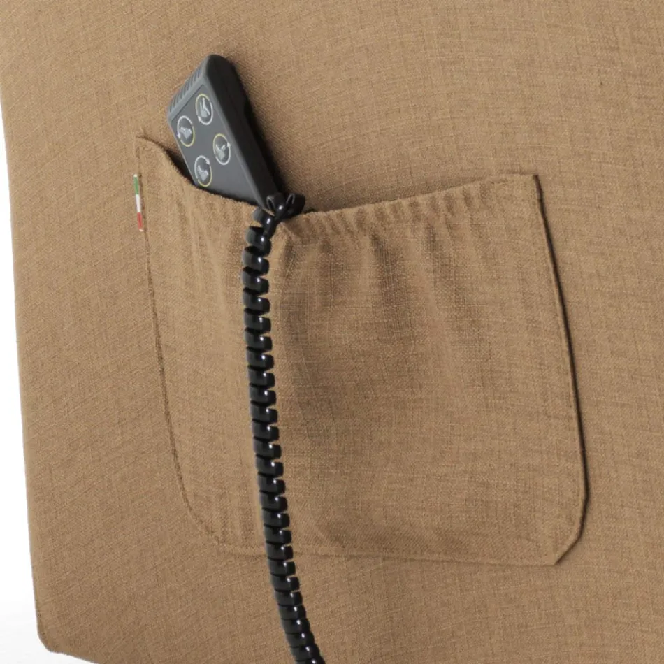 كرسي رفع بذراعين مع مقعد كبير جدًا مصنوع من قماش إيطالي الصنع - مارغريت Viadurini