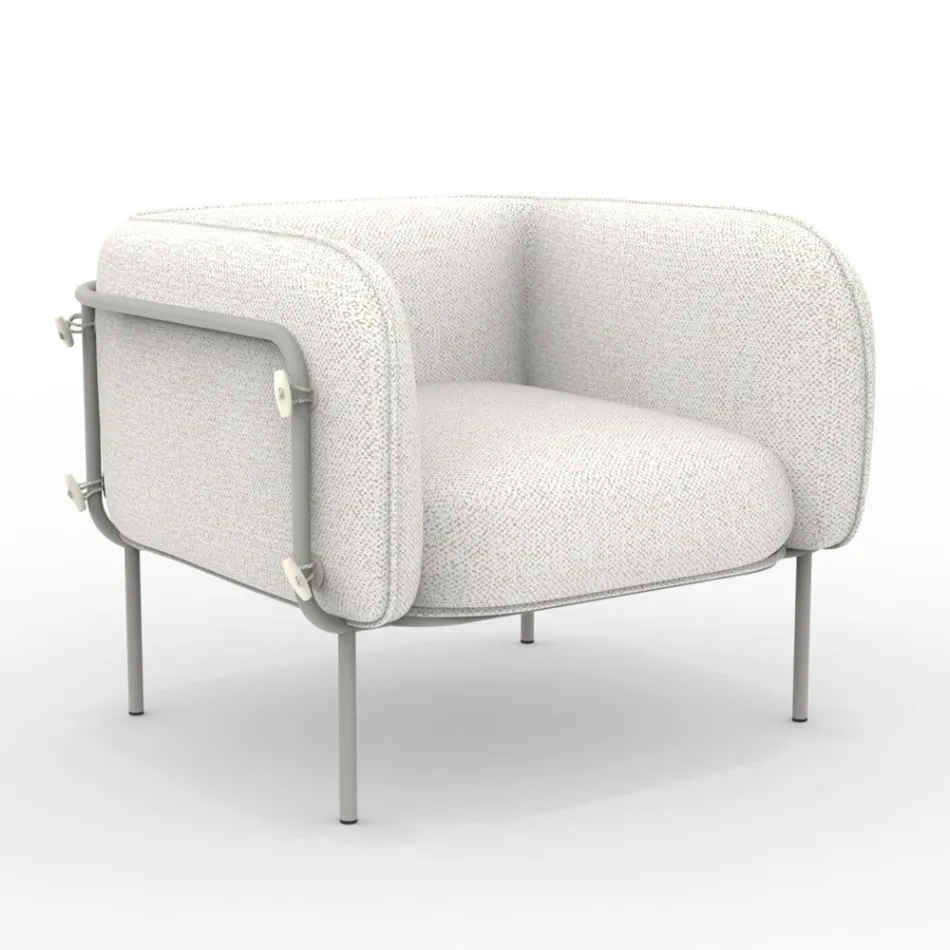 كرسي خارجي منخفض بمقعد مبطن مصنوع في إيطاليا - وعاء زراعة Viadurini