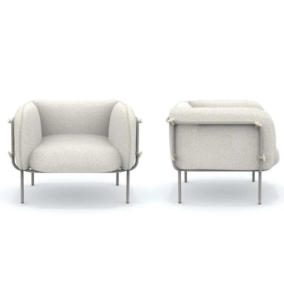 كرسي خارجي منخفض بمقعد مبطن مصنوع في إيطاليا - وعاء زراعة Viadurini