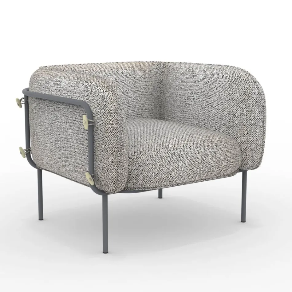 كرسي خارجي منخفض بمقعد مبطن مصنوع في إيطاليا - وعاء زراعة Viadurini