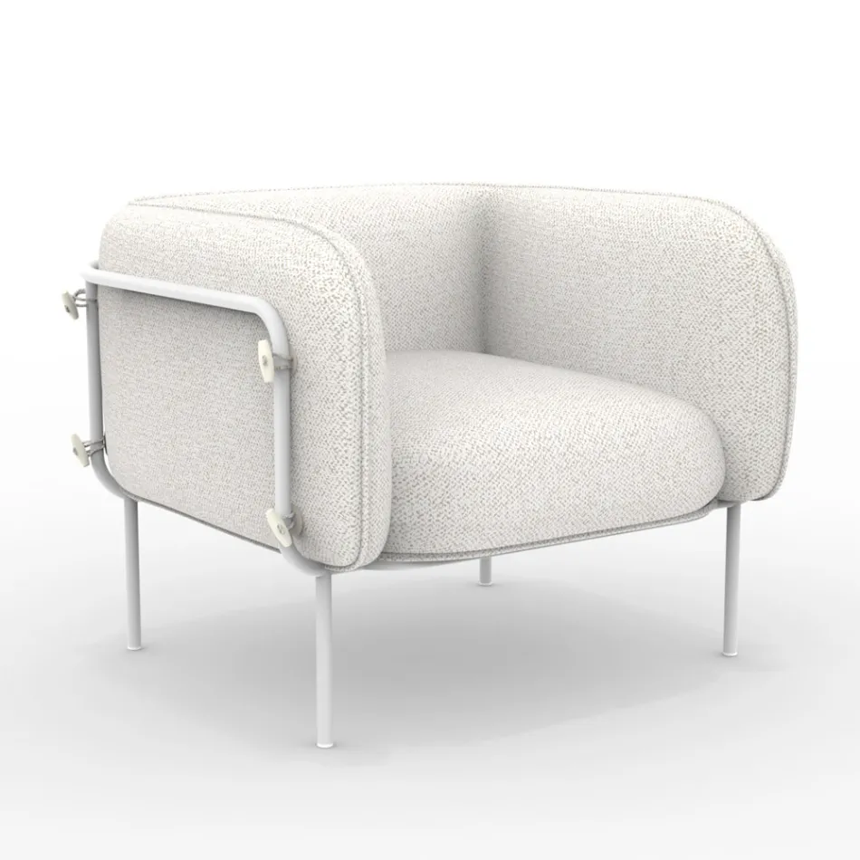 كرسي خارجي منخفض بمقعد مبطن مصنوع في إيطاليا - وعاء زراعة Viadurini