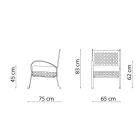 كرسي حديقة منخفض مصنوع من الفولاذ المجلفن مع مساند للذراعين، صنع في إيطاليا - سيلفاجيا Viadurini