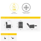 كرسي بذراعين بقاعدة فولاذية دوارة ومسند للقدمين، صنع في إيطاليا - فالنتينا Viadurini