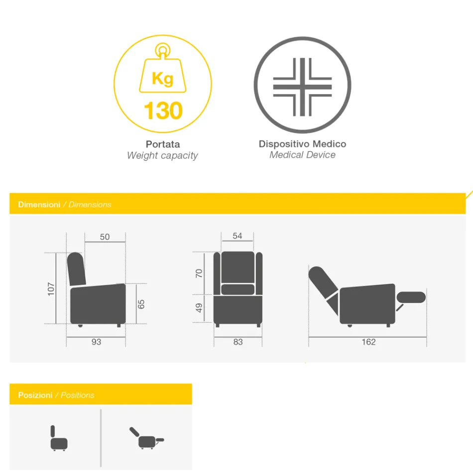 كرسي بذراعين بقاعدة فولاذية دوارة ومسند للقدمين، صنع في إيطاليا - فالنتينا Viadurini