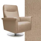 كرسي بذراعين بقاعدة فولاذية دوارة ومسند للقدمين، صنع في إيطاليا - فالنتينا Viadurini