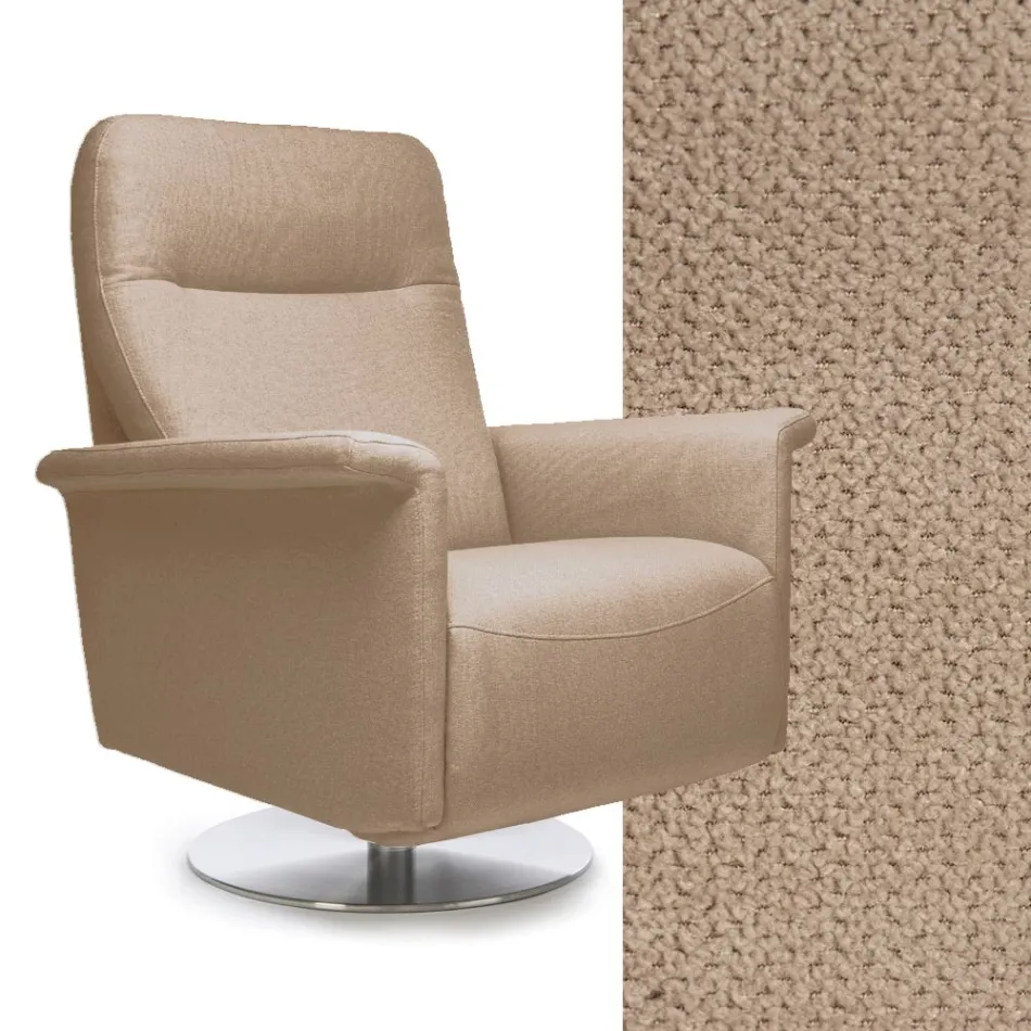 كرسي بذراعين بقاعدة فولاذية دوارة ومسند للقدمين، صنع في إيطاليا - فالنتينا Viadurini