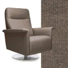 كرسي بذراعين بقاعدة فولاذية دوارة ومسند للقدمين، صنع في إيطاليا - فالنتينا Viadurini