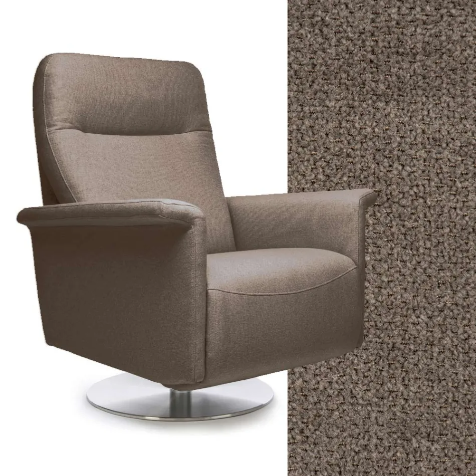 كرسي بذراعين بقاعدة فولاذية دوارة ومسند للقدمين، صنع في إيطاليا - فالنتينا Viadurini