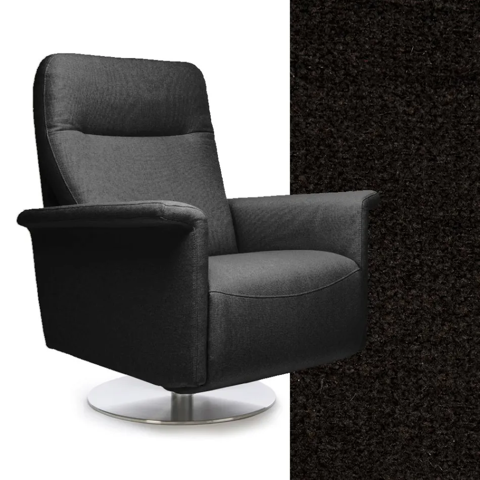 كرسي بذراعين بقاعدة فولاذية دوارة ومسند للقدمين، صنع في إيطاليا - فالنتينا Viadurini