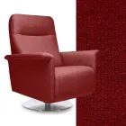 كرسي بذراعين بقاعدة فولاذية دوارة ومسند للقدمين، صنع في إيطاليا - فالنتينا Viadurini