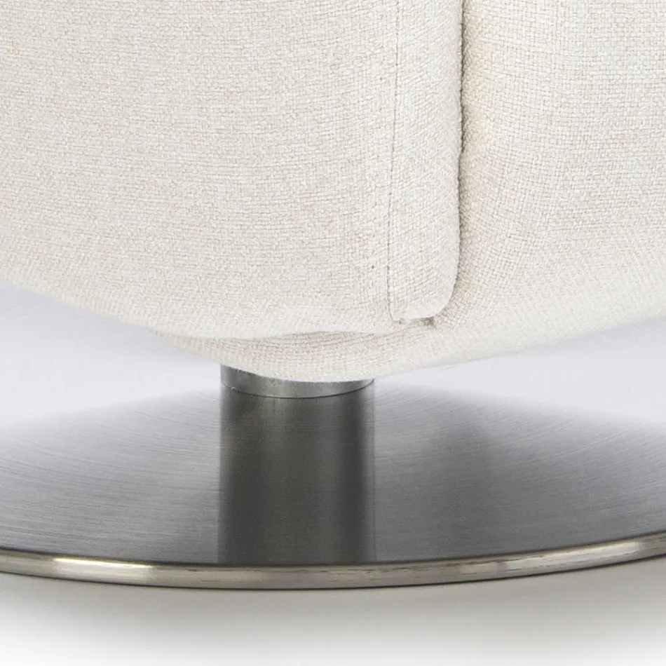 كرسي بذراعين بقاعدة فولاذية دوارة ومسند للقدمين، صنع في إيطاليا - فالنتينا Viadurini