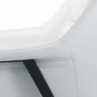 كرسي بذراعين بهيكل فولاذي أسود ومقعد من الجلد البيئي، صنع في إيطاليا - مودينا Viadurini