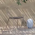 كرسي خارجي قابل للتكديس مصنوع من الفولاذ في إيطاليا، قطعتان - سانسا Viadurini