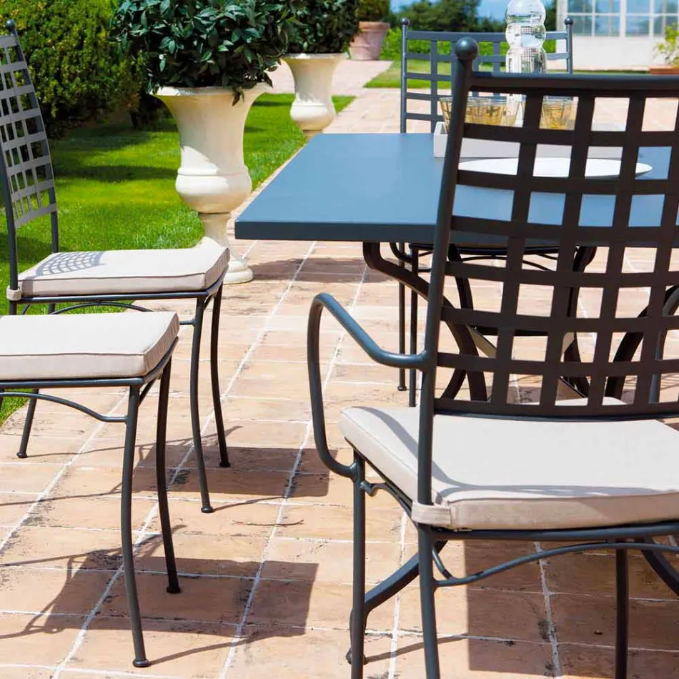 كرسي معدني خارجي قابل للتكديس، صنع في إيطاليا، 4 قطع - بيرا Viadurini