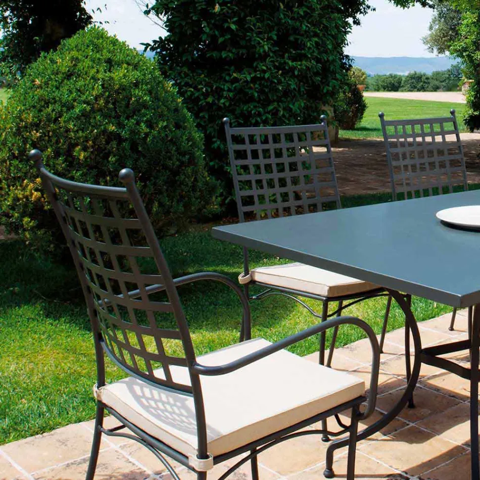 كرسي معدني خارجي قابل للتكديس، صنع في إيطاليا، 4 قطع - بيرا Viadurini