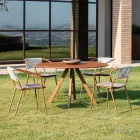 كرسي بذراعين خارجي من الفولاذ المجلفن قابل للتكديس، صنع في إيطاليا، قطعتان - فيسنا Viadurini