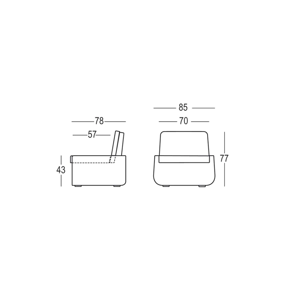 كرسي خارجي مصنوع من البولي إيثيلين مع وسادة من القماش، صنع في إيطاليا - بيليدا Viadurini
