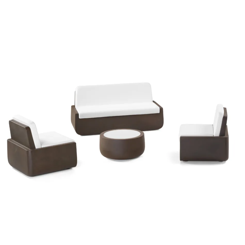 كرسي خارجي مصنوع من البولي إيثيلين مع وسادة من القماش، صنع في إيطاليا - بيليدا Viadurini