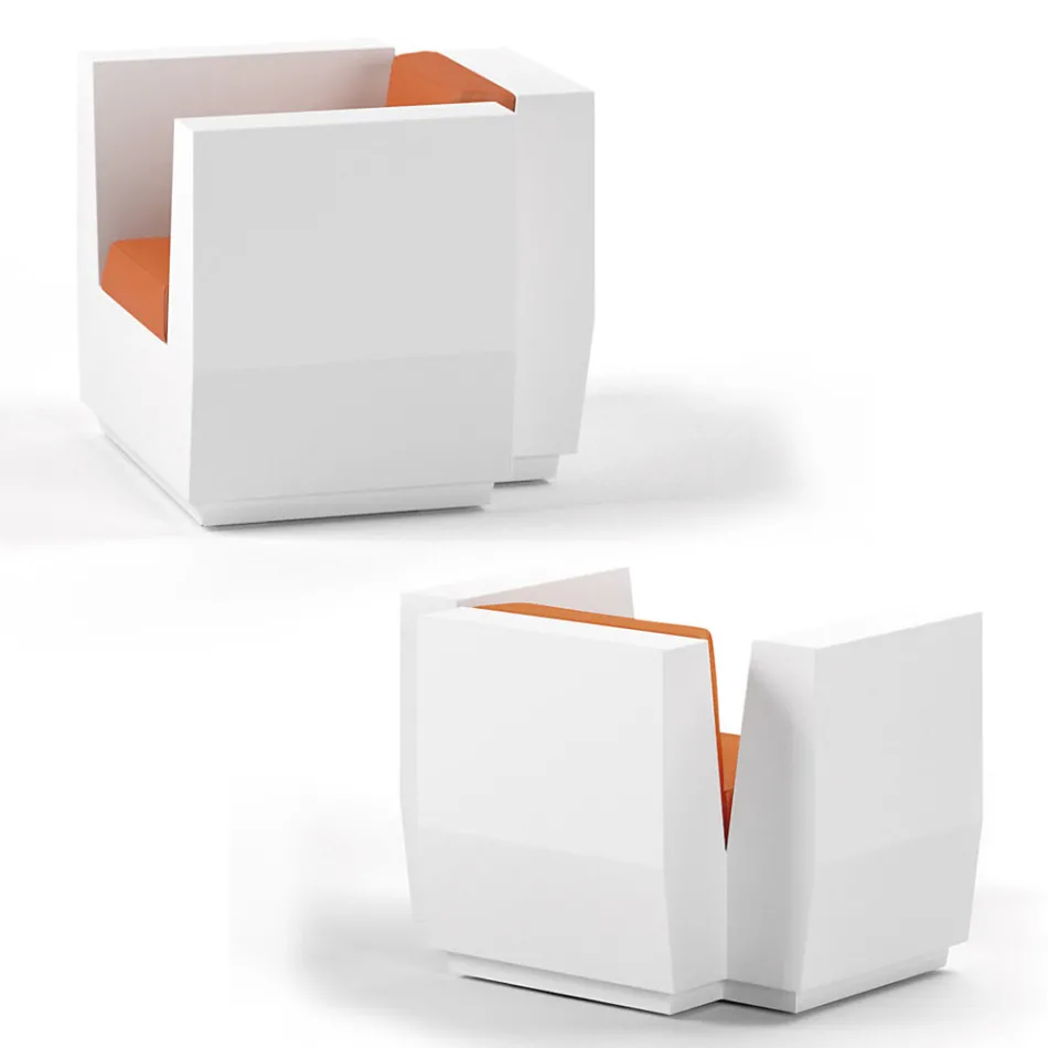 كرسي خارجي مصنوع من البولي إيثيلين مع وسادة - تشيابوتو Viadurini