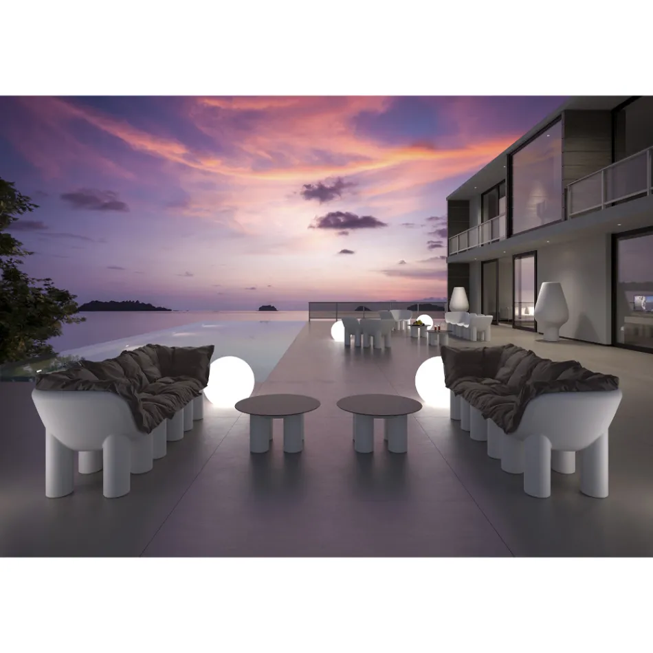 كرسي خارجي مصنوع من البولي إيثيلين مع وسادة - فريشيا Viadurini