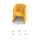 كرسي حديقة مصنوع من البولي إيثيلين مع مساند للذراعين - بيريز Viadurini