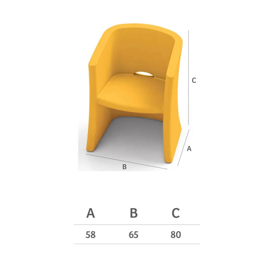 كرسي حديقة مصنوع من البولي إيثيلين مع مساند للذراعين - بيريز Viadurini