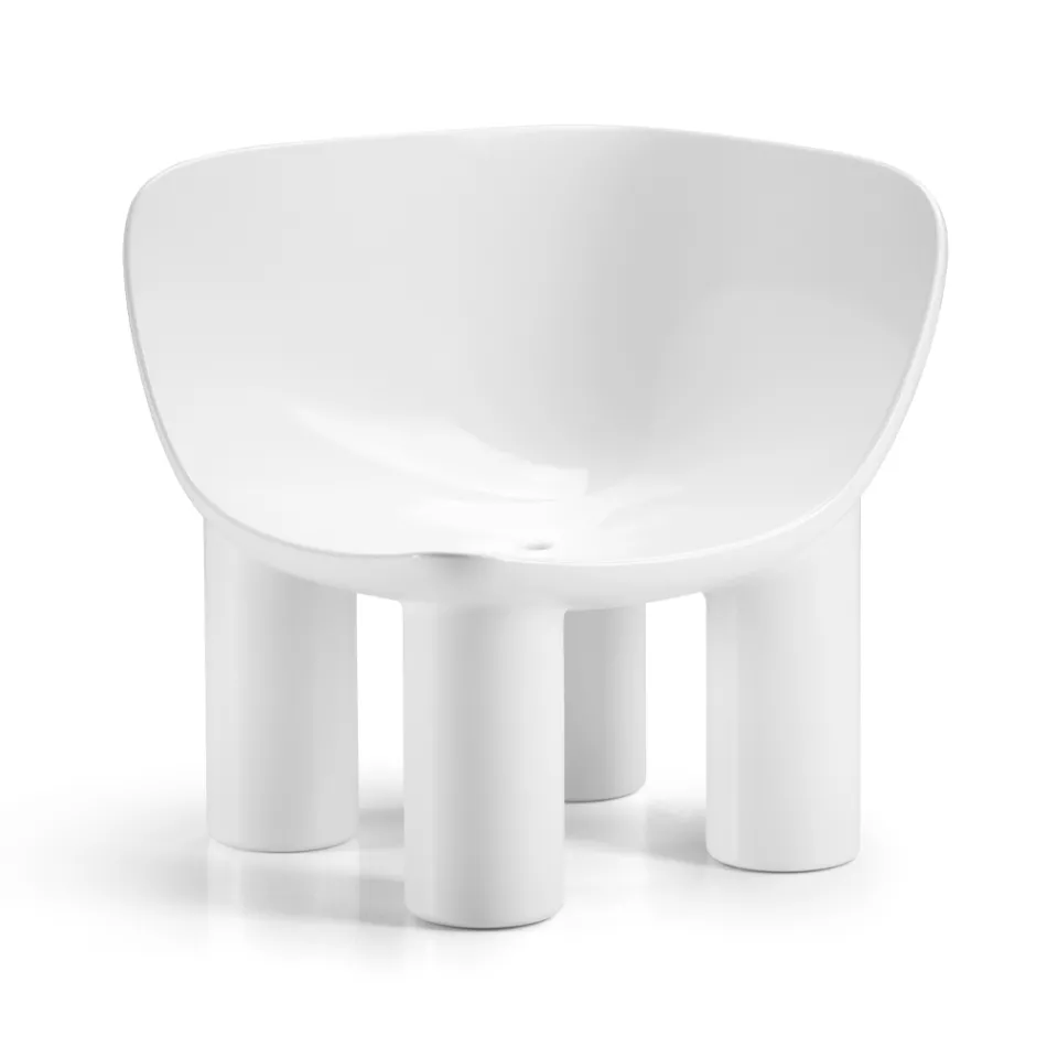 كرسي حديقة مصنوع من البولي إيثيلين والقماش، صنع في إيطاليا - فريشيا Viadurini