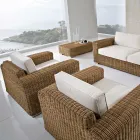 كرسي حديقة مصنوع من البولي راتان المنسوج يدويًا - يوكو Viadurini