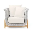 كرسي حديقة من خشب الساج والحبال - أرجونا Viadurini