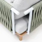 كرسي حديقة من خشب الساج، منسوج بحبل ووسائد - بيلاتريكس Viadurini