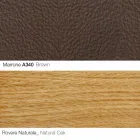 كرسي بذراعين لغرفة المعيشة مع مسند للقدمين مصنوع من الجلد والخشب في إيطاليا - فراشة Viadurini