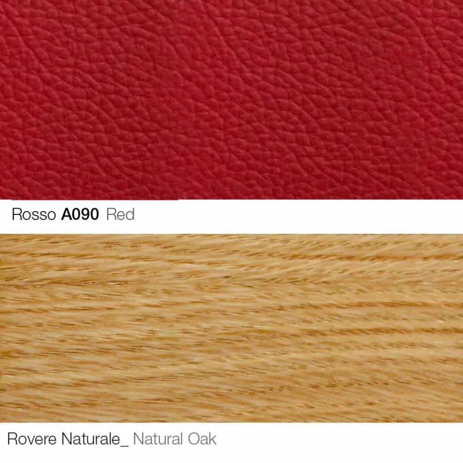 كرسي بذراعين لغرفة المعيشة مع مسند للقدمين مصنوع من الجلد والخشب في إيطاليا - فراشة Viadurini