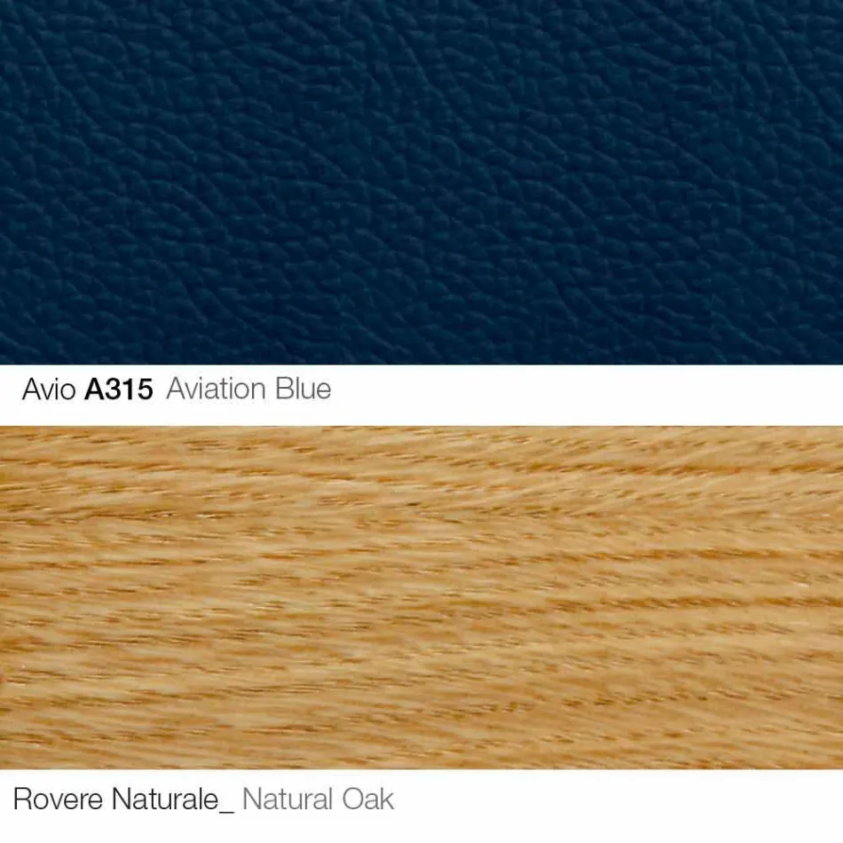 كرسي بذراعين لغرفة المعيشة مع مسند للقدمين من الجلد والخشب صنع في إيطاليا - فراشة Viadurini