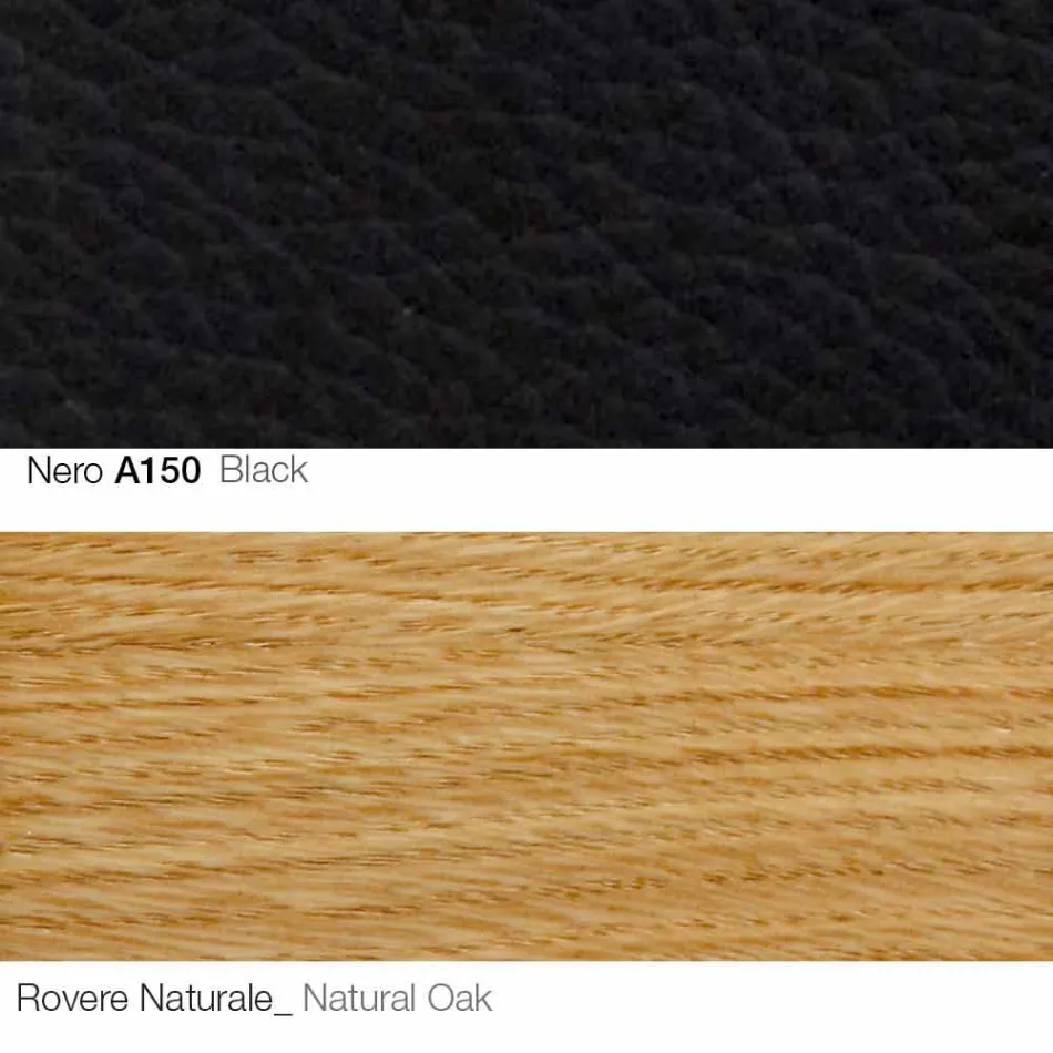 كرسي بذراعين لغرفة المعيشة مع مسند للقدمين مصنوع من الجلد والخشب في إيطاليا - فراشة Viadurini