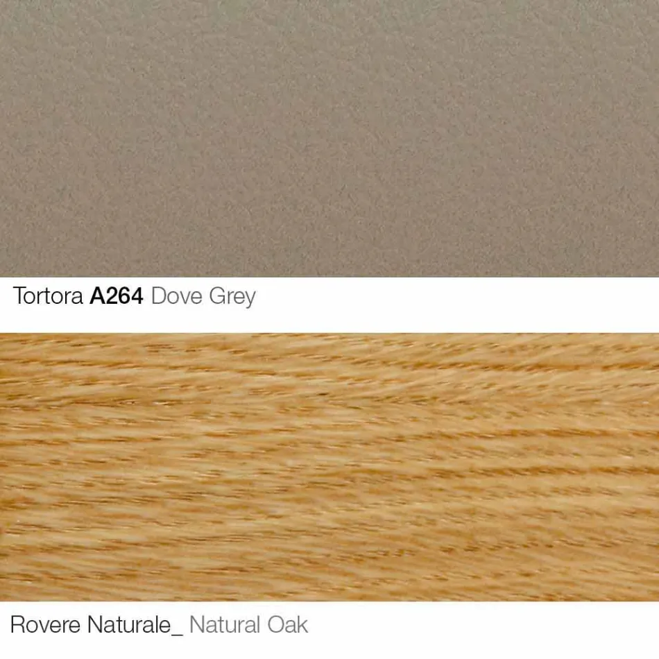 كرسي بذراعين لغرفة المعيشة مع مسند للقدمين مصنوع من الجلد والخشب في إيطاليا - فراشة Viadurini