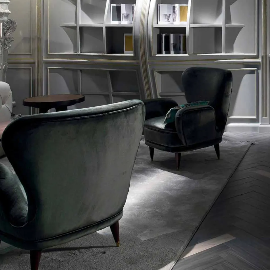 كرسي استرخاء بتصميم كلاسيكي، الطول 78 سم × العرض 75 سم، بيني Viadurini