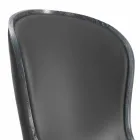 كرسي إيلي المصنوع من الجلد والفراء الأسود، بتصميم كلاسيكي فاخر Viadurini