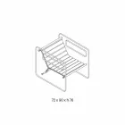 كرسي بذراعين لغرفة المعيشة من الزجاج ومقعد من الجلد الأبيض بتصميم عصري - تكنا Viadurini