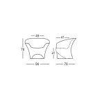 كرسي بذراعين بتصميم خارجي مصنوع من البولي إيثيلين غير اللامع أو المصقول، صنع في إيطاليا - كوندا Viadurini