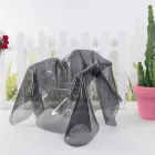 كرسي بذراعين بتصميم عصري من زجاج شبكي مدخن من باريس، صنع في إيطاليا Viadurini