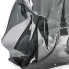 كرسي بذراعين بتصميم عصري من زجاج شبكي مدخن من باريس، صنع في إيطاليا Viadurini